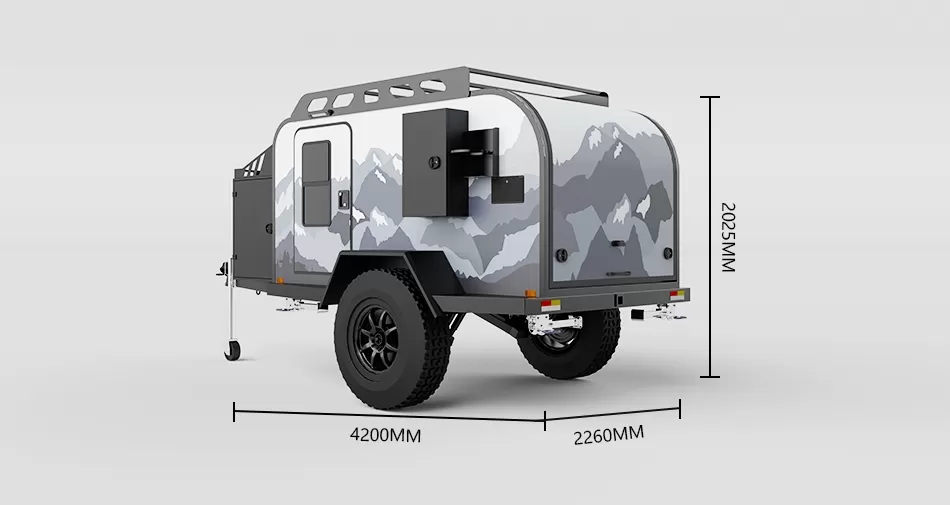 Size of OT-B1 Off-road Caravan