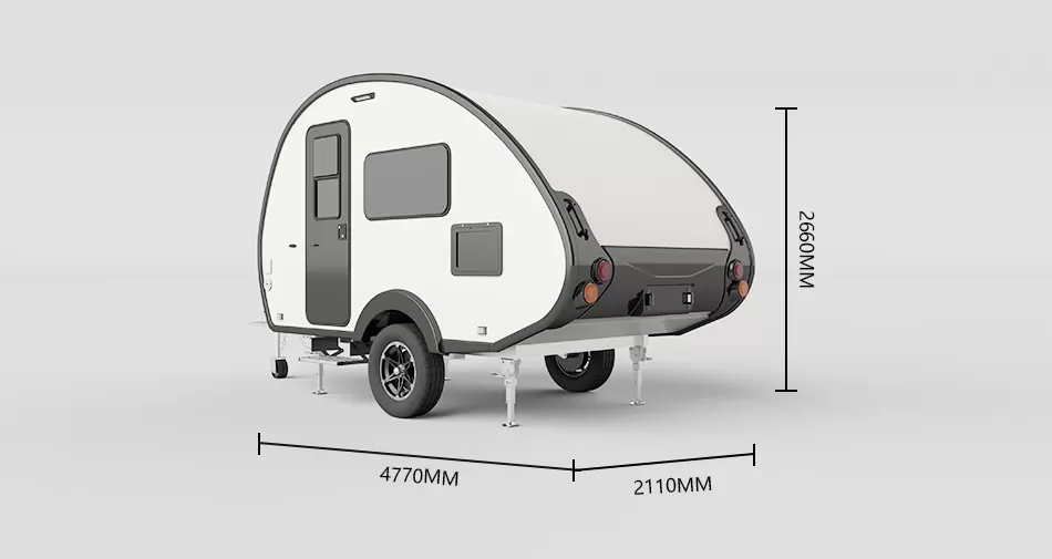 Size of TT-A2 Teardrop Trailer
