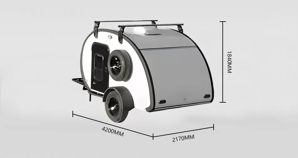 Size of TT-A3 Teardrop Trailer