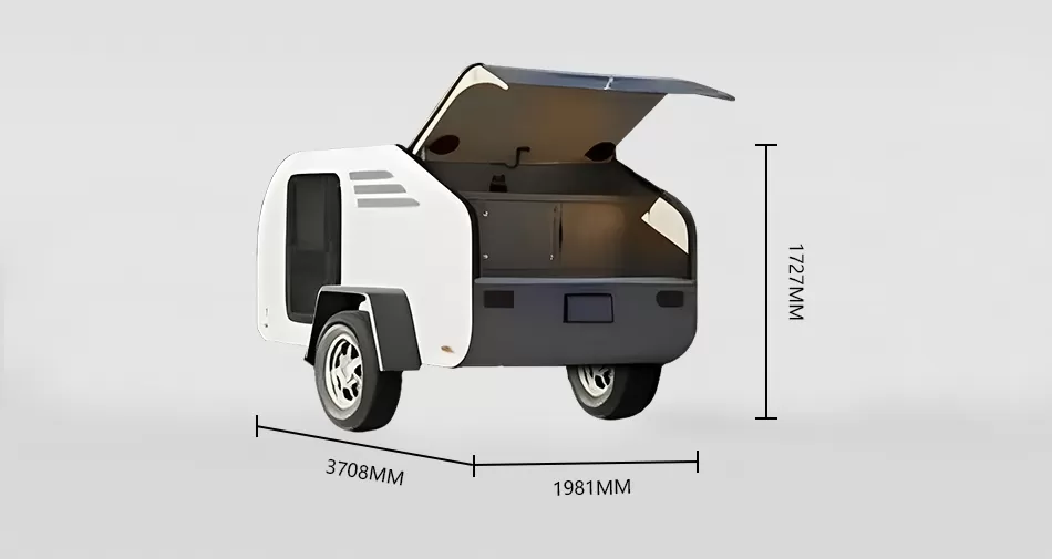 Size of TT-A4 Teardrop Trailer